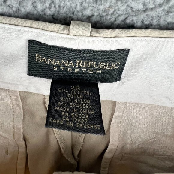 Banana Republic Pants Womens Size 2R Chino Stretch Beige Cotton Nylon Spandex - Picture 5 of 7